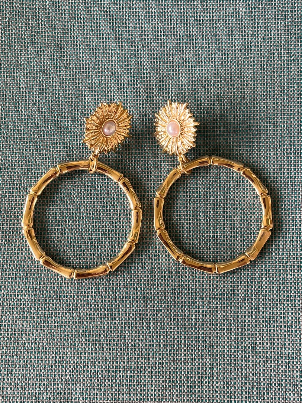 Lilly Pulitzer Gold Sunburst Hoop Earrings